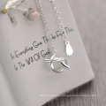 Regalo personalizado Día de la Madre Souvenir S925 Sterling Silver Tie The Knot Necklace